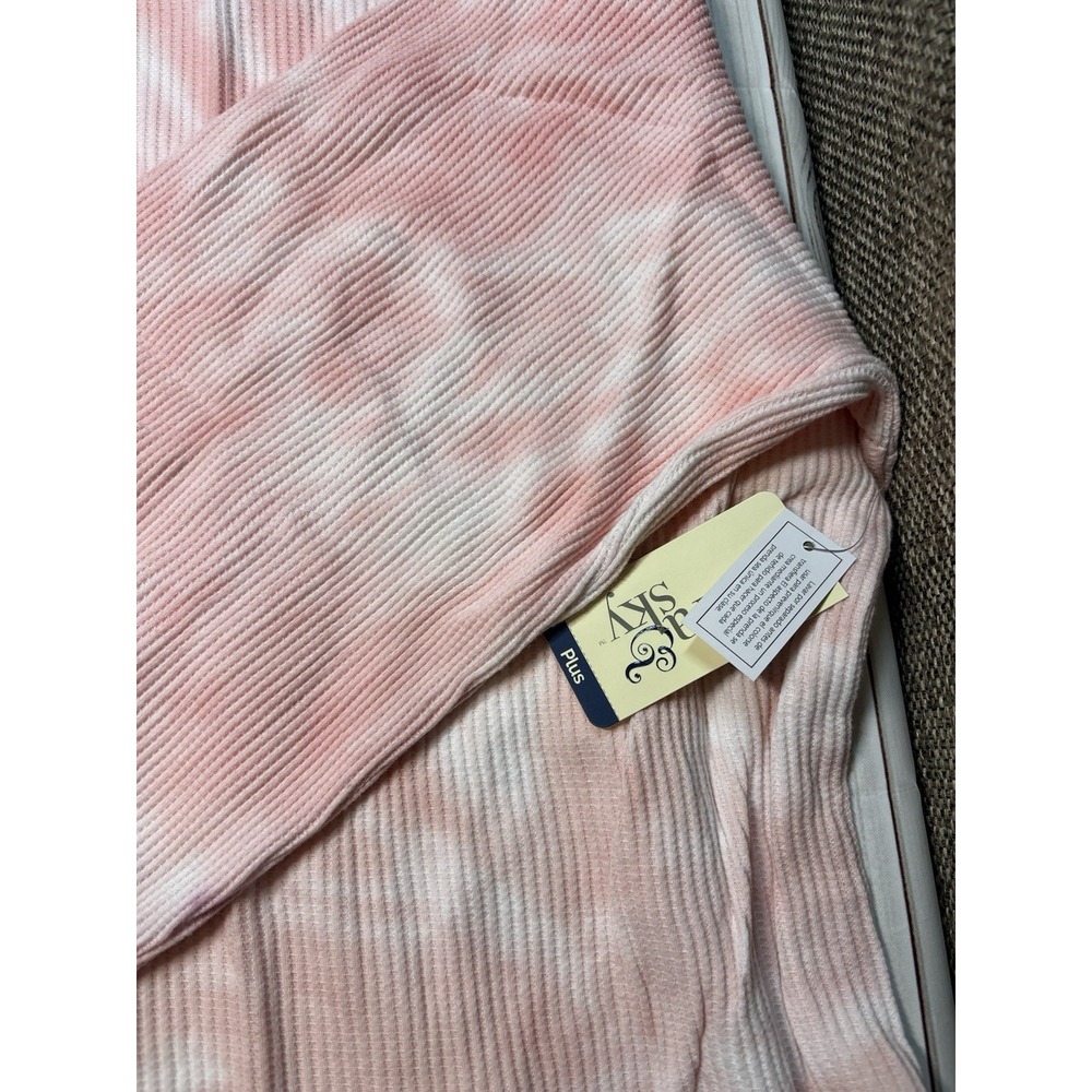Terra & Sky Womens Tie Dye Pink Purple Thermal Long Sleeve Crewneck Top 4XL NWT - Picture 4 of 8
